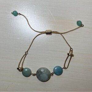 Elegant Gold and Green Bracelet